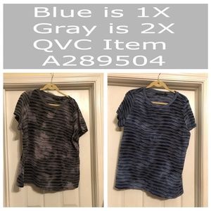 H by Halston Short Sleeve Tie Dye Textured Knit T